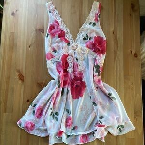 Vintage floral slip dress/shirt